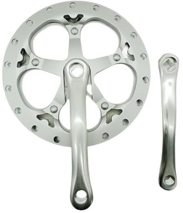 LOVIVER Fahrrad-Kurbelarm-Set, Einzel-Kettenblatt-Fahrrad-Kurbelsatz, 170 mm Kurbelarm, Silber