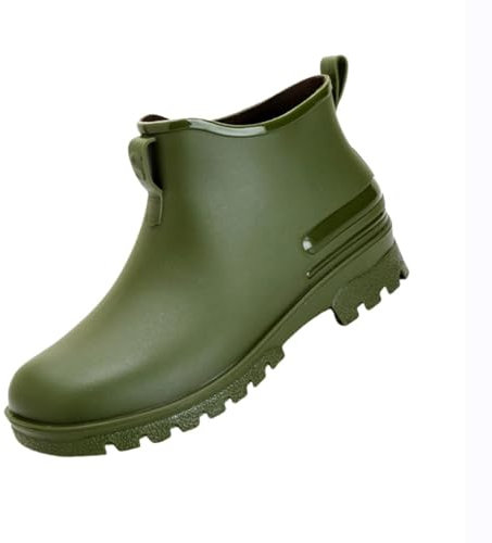 Generico Bottes De Pluie Femmes Caoutchouc Coupe-Vent Coloré, Femmes Bottes D'hiver Léger Bottes de pluie Mode Plante Bottes en Caoutchouc Femmes Pluie Basse Imperméable Chelsea Bottes, vert, 35 EU