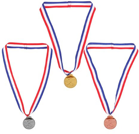 HANABASS 3 Stück Metallmedaillen aus Zinklegierung Gold Silber Bronze