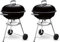 Weber Compact Kettle Barbacoa de carbón, superficie de la parrilla de Ø 57 cm, barbacoa con tapa y cuba esmaltadas en porcelana, soporte de tres patas y ruedas, rejilla cromada - Negro (1321004)