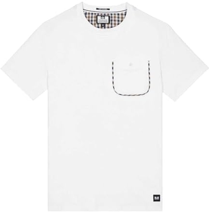 Weekend Offender Sutton Herren-T-Shirt mit Karomuster, Weiß, weiß, XXL