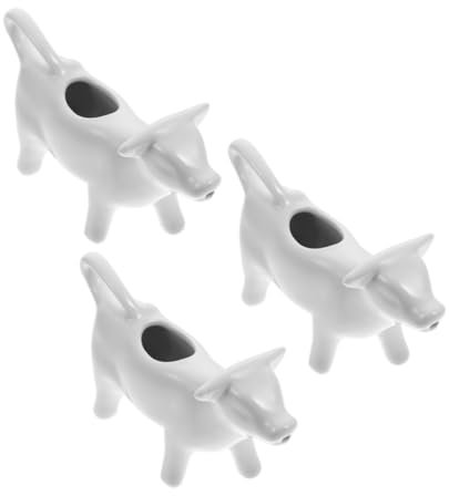 TOPPERFUN Keramik Milchkännchen 40ml Multifunktionaler Haushalts Milchkrug Weiß Glatt Poliert Für Café Und Restaurant