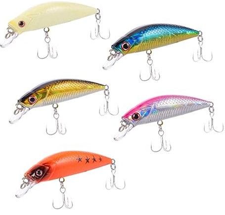 BESTonZON 5piezas De Pececillo Sumergido Cebos Artificiales Duros para Nadar Señuelos Biónicos De Natación Realistas para Pesca Lagos