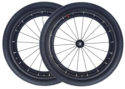 24 Inch Rear Wheels for Wheelchair, 24 x 1.95 Replaceable Walker Wheel Accessory, Pneumatic Beach Wheel with Aluminum Alloy Spokes