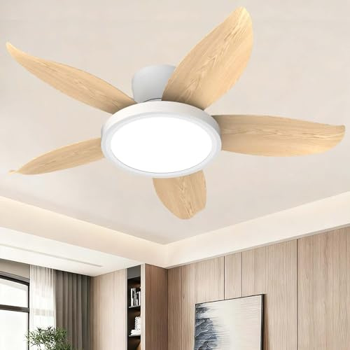ZOMLBOF Ventilatore da Soffitto con Luce 6 Impostazioni Reversibili Dimmer Lampada Ventilatore da Soffitto Silenzioso Telecomando Controllo Tramite APP Timer Pranzo Camere Letto Colore del legno-36