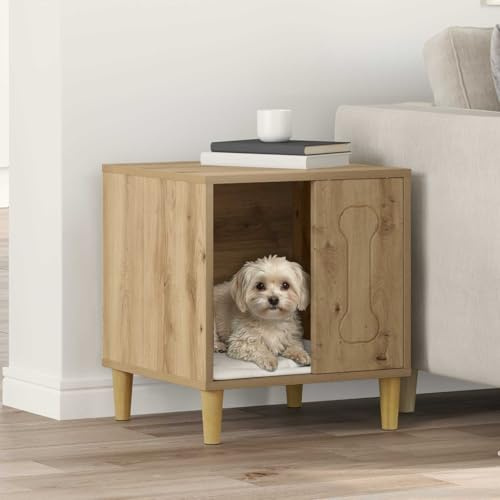 Mokuyary Hundhus ek hantverkare 44 x 42 x 49 cm hundkennel lätt att montera för utomhusbruk, trädgård, terrass