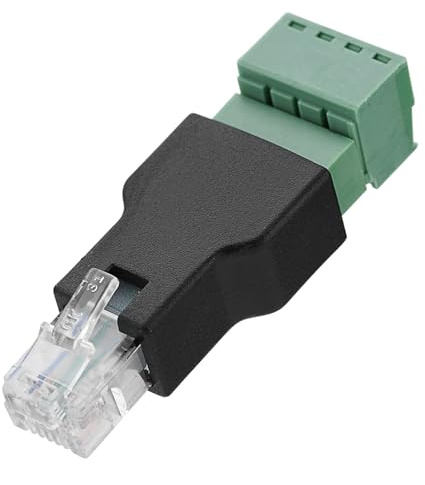 Yctze Adaptador de Terminal de Tornillo RJ11 de, Conversión Estable de Señal de Alta Velocidad, Diseño Compacto de Plástico Duradero, Ideal para Conexiones de Módem y Concentrador, 50 Mm