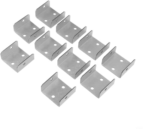 10 Pack Galvanised Steel Fence Panel Clips for Timber Posts, Heavy Duty Rust Resistant Clamps for Garden Trellis Attachment Brackets, Secure Wood Fence Connectors up to 50mm(32mm)