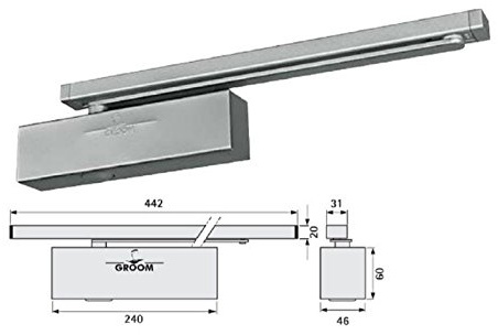 Groom fermetures - Ferme-porte gr 400 - Finition.Argent -