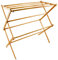 Relaxdays 10017158 Porte-Serviettes pliant en Bambou HxlxP : 73 x 74 x 36 cm séchoir linge pliant support pliable en bois avec 8 barres de séchage serviteur de chambre pour vêtements serviettes de bain, nature