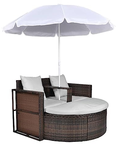 vidaXL Sonnenliege Poly Rattan Sonnenliege Gartenmöbel Sonneninsel Gartenliege