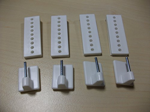 erfal Selbstklebehaken für Vitragestangen verstellbar weiß 4 Stück