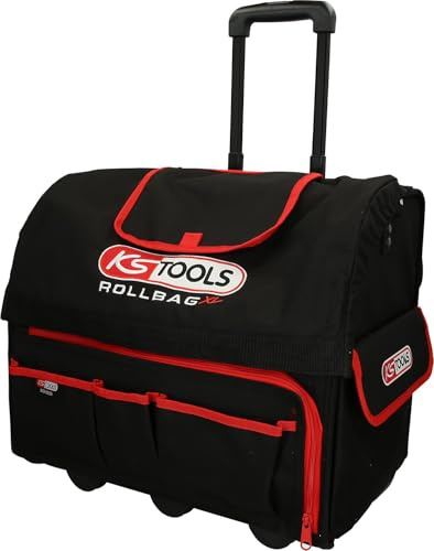 KS Tools 850.0335 ROLLBAG Universal-Werkzeugtasche XL mit Teleskop-Trolly, Rot/Schwarz | Mit Teleskop-Trolly, schwarz / rot