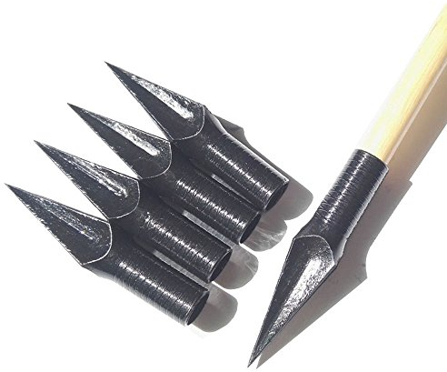 SHARROW 6 Stück Pfeilspitzen 8mm Bogenschießen Jagdspitzen Stahl Jagd Pfeil Tipps Broadhead für Holzpfeile und Bambuspfeile