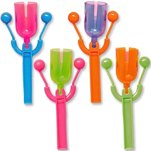 Neon Clacker Noisemakers - Assorted Vibrant Colors Party Accessory - Perfect for Parties, Events, & Celebrations - 4ct