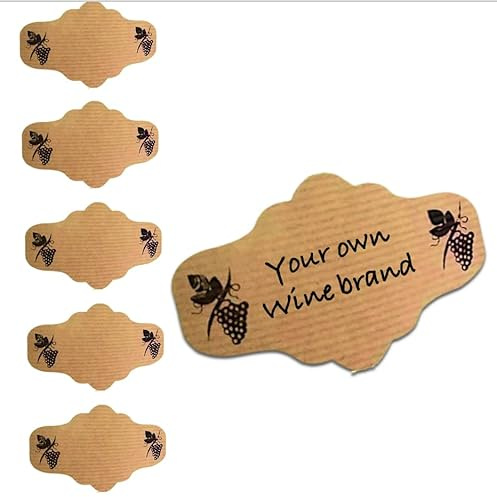 Etichette adesive per bottiglie di vino, in carta kraft