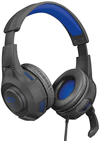 Trust Gaming GXT 307B Ravu Cuffie Gaming per Playstation 4 & 5, PS4, PS5, Headset con Microfono Ripiegabile e Archetto Regolabile, 3.5 mm Jack, Filo, Over Ear - Blu