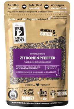 Bremer Gewürzhandel Zitronenpfeffer, geschrotet, leckere Zitrus-Note für Fisch, asiatische Gerichte und Salatdressings, 100g