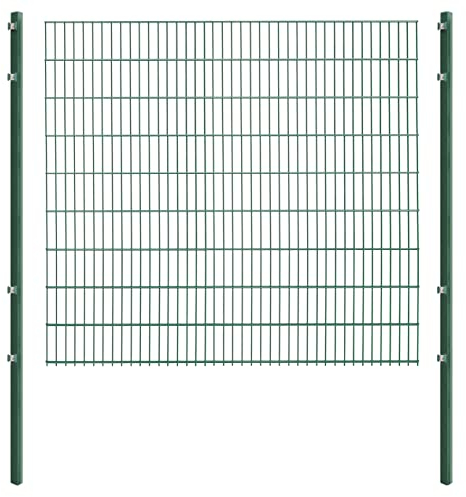 Doppelstabmattenzaun - Komplettset inkl. Pfosten und Montagematerial - Verschiedene Längen und Höhen – Grün oder Anthrazit (L 12 m | H 183 cm | Grün)