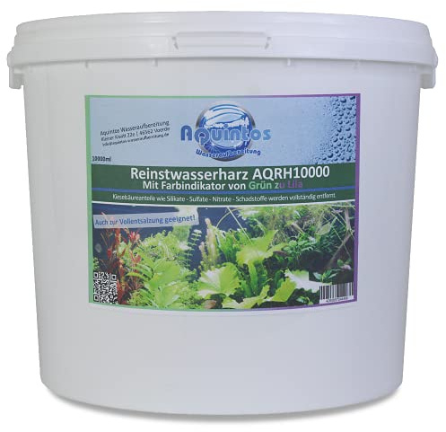Reinstwasserharz/Michbettharz/Mischbettharzfilter mit Farbindikator von grün zu orange - Aquintos (10 Liter)