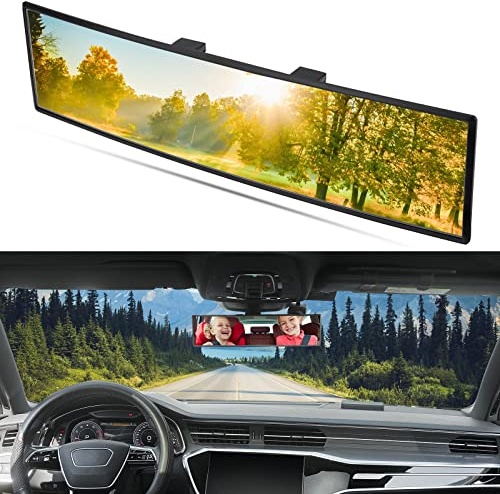 JOYTUTUS Auto Rückspiegel, Universal Auto Panorama Rückspiegel, Blendschutz Auto Innenspiegel zum Aufstecken, Weitwinkel Spiegel für Autos, SUVs, Lkw, Pkw, Transparent(300 x 78 mm)