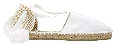 ALPARGATUS Espadrilles valenciennes plates en toile et semelle en jute (chaussures fabriquées à la main en Espagne), blanc, 35 EU
