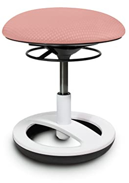 TOPSTAR Sitzhocker Sitness Bobby für Kinder, Standfußring Alu weiß lackiert, Stoff, Zart Rosa SU83CR1