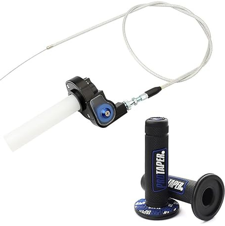 0769FUWU Universal 22mm 7/8 Twist Throttle Handle Grip + Cable for Cross-Country Motorcycle 250 Dirt Pit Motor Bike Motorcycle CRF70 TTR KLX110 SSR Thumpstar YCF（Bule）