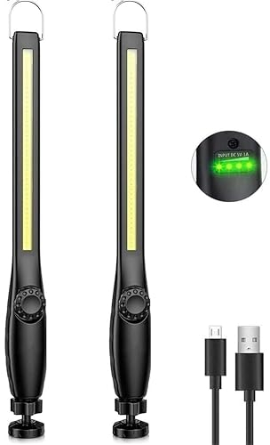 highsam Lampada da Lavoro, Torcia Led Ricaricabile con Base Magnetica e Gancio, Dimmerabile Lampada Officina, COB Lampade di Lspezione per Riparazione Auto, Garage, Campeggio, Emergenza (2)
