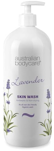 Australian Bodycare Skin Wash Professional 1000 ml | Tea Tree Oil + Lavender Body Wash for the Skin | Relieves Spots and Pimples, Acne, Body Odor & smelly feet | Effective after shaving and waxing