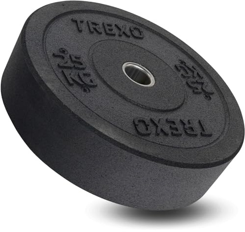 TREXO Olympic Bumper Hantelscheibe Gummiertes Material für Langhantel 50 mm Durchmesser Langlebige FitnessScheibe Krafttraining Crossfit