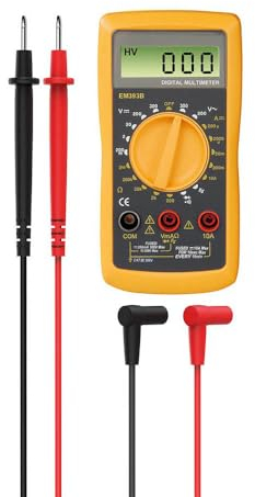 Multimeter, digital, CAT III (Messgerät für Spannung, Strom, Widerstand, nutzbar als Spannungsprüfer, Multifunktions Strommessgerät, Polaritätsanzeige, 3,5-stellige Displayanzeige)