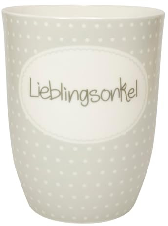 Mea-Living Tasse mit Henkel LIEBLINGSONKEL grau, 500ml, Becher mit Spruch, Geschenkidee für Onkel, Spruchtasse