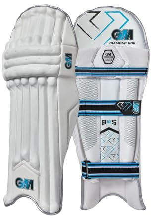 Gunn & Moore GM Cricket-Schläger | Diamond 606 | Traditionelle Baumwolle & Gehstock | Groß Erwachsene Rechtshänder - 48,3 cm | Gewicht ca. 2,32 kg | 1 Paar | Weiß
