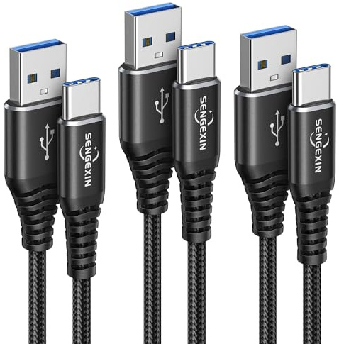 Cable USB C 2M [Lot de 3],Câble USB C Charge Rapide 3A Nylon Tressé Cable USB Type C pour S23 S22 S21 Ultra S20 S10 S9 S8 A21s A20e A51 A33 A53 A72 NOTE 20 10,Mi 12 11,Huawei,Google Pixel 7