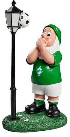 Werder Bremen SV Gartenzwerg an Laterne - 28 cm Polyresin Figur