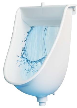 NILoykg& Urinarios De Plástico De Montaje En La Pared para Hombres, Orinales Simples Eficiencia De Lavado De Inodoros Públicos Urinarios, Urinarios Sin Agua con Manguera,Blanco,Surface Mounted