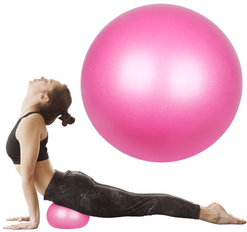 flintronic Pilates Ballon de Gymnastique, 25cm Yoga Ball Anti-Slip Anti-Éclatement Fitness Balles Yoga Ball Équilibre Sport Balle, Petit Ballon de Gymnastique avec Paille Gonflable