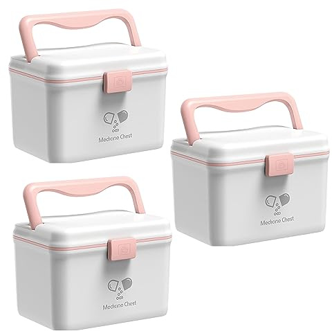 TUKA-i-AKUT 3X 14,6L Scatola per Medicinali, Portatile a 2 Strati con Maniglia per il Trasporto, Kit di Pronto Soccorso Armadio Farmacia e Mediche, Casa e All'aperto, TKD6402-XL Bianco