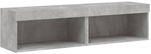 vidaXL Mobili TV con Luci LED 2pz Grigio Cemento 60x30x30 cm