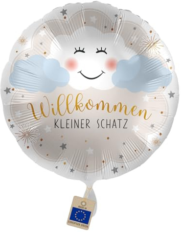 Folienballon Baby Willkommen Kleiner Schatz | Ballon zur Geburt & Babyparty, Geschenk und Deko für Mädchen, Jungen, Baby Shower, Zuhause & Babyzimmer