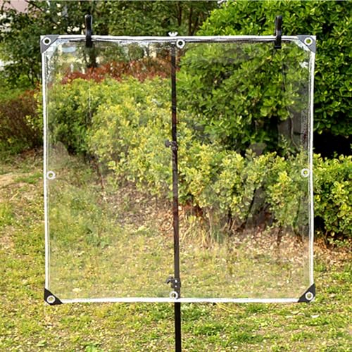 Durchsichtige PVC Vinyl Planen Vorhänge Mit Ösen Outdoor Winter Vorhänge Pavillon Outdoor-Plane Mit Metallösen 0.35mm PVC Wasserdicht Winddicht Mit Öse Für Gartenmöbel Pflanzen (Size : 2.5x4m(8.2x13.