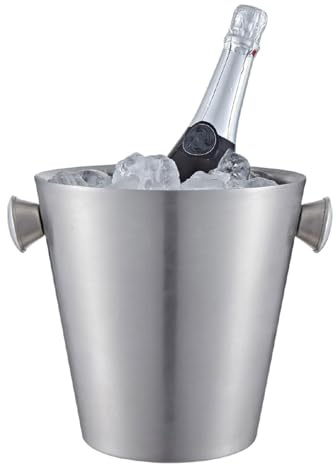 Buckingham Wine Bottle Cooler Stainless Steel Champagne Bucket Double Wall Insulated Chiller Elegant Ice Bucket for Parties Tabletop 22 cm 4.8 litres (Matt Finish)