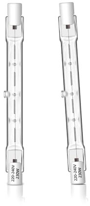 2 Pezzi Lampadina Alogena R7s 118mm 230W Dimmerabile, 230V Lampadine Alogene R7s 4650LM Bianca Caldo 2700K, Lampadina Lineare j118 per Lampade da Pavimento, Luci del Paesaggio