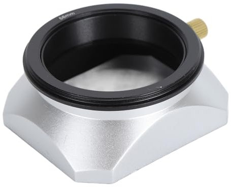 Lens Hood, 58MM Caliber Digital Camera Lens Light for Microsingle, Black Card Camera Retro Style Square Silver Color Light