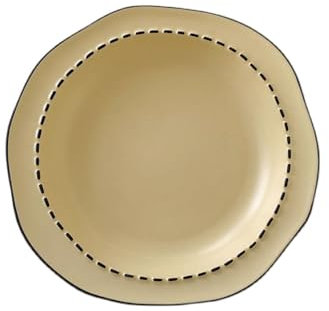 SDA287MZ Plates Ceramic Tableware Set Irregular Rice Bowl Soup Bowl Ceramic Vegetable Plate Striped Household Bowls and Dishes for Kitchen Restaurant Side Plate(Yellow)