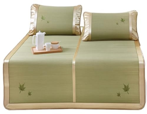 AMYSTY Sommer-Schlafmatte Sommer-Kühl-Isomatte Sommer-Isomatte, Kühlmatte, Faltbare Grasmatte, Unterlage Für Den Wohnheimbereich Bambusmatten-Bett Sommerschlafmatte(135 * 200cm/53 * 78in)