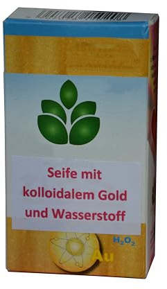 Pflanzliche Kernseife mit kolloidalem Gold, Wasserstoff, Glycerin 2 x 100g, unterstützend für Hautregeneration, Akne, Pickel, Hautunreinheiten, Ekzem, rückfettend, creme spray salbe antibakteriell