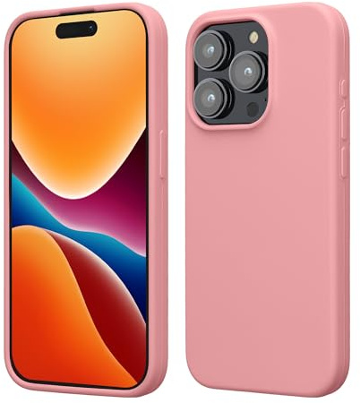 kwmobile Cover per Apple iPhone 15 Pro Custodia - Back Case Antiurto Bordo Rialzato - in Silicone TPU Flessibile - rosa chiaro
