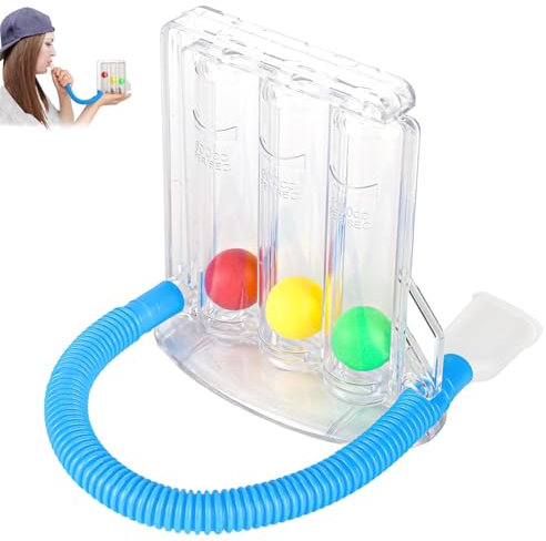 XTDMJ Atemtrainer Lungentrainer, Lungentrainer Atemtrainer mit 3 Bunten Bällen für Sprachtherapie und Lungenfunktion Tiefatemtrainer mit 3-Kammer System